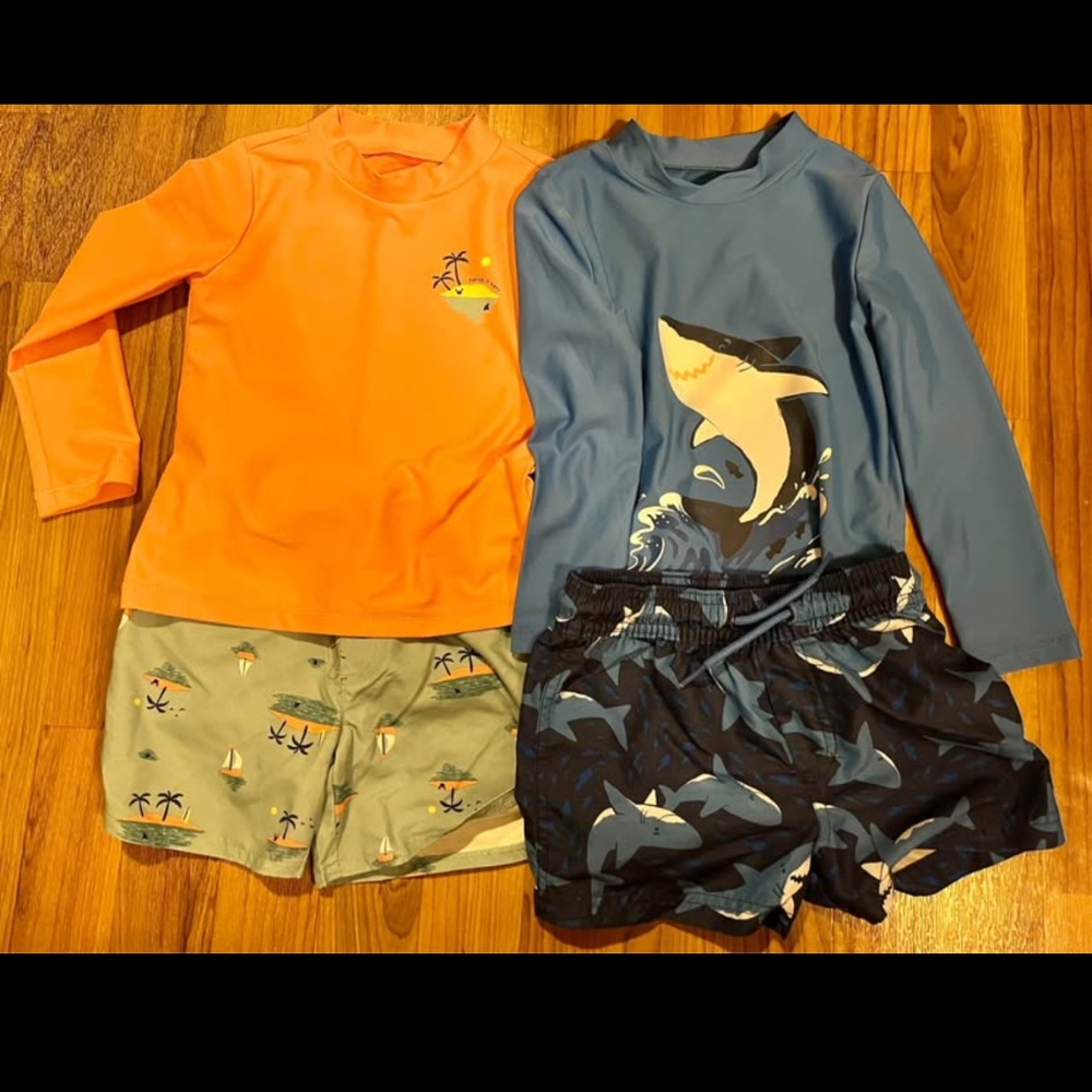 Carter's Toddler Long Sleeve Rash Guard Swimsuit Sets